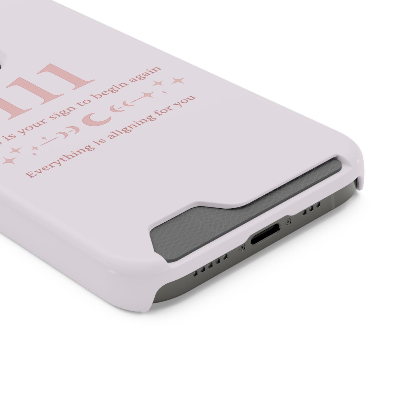 Phone Case with Card Holder — 111 Angel Number Design, 'This Is Your Sign to Begin Again' Protective Card Wallet