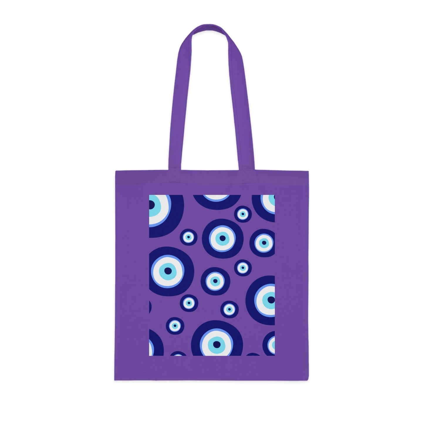 Evil Eye Pattern Cotton Tote Bag — Blue Nazar Protection Market Bag