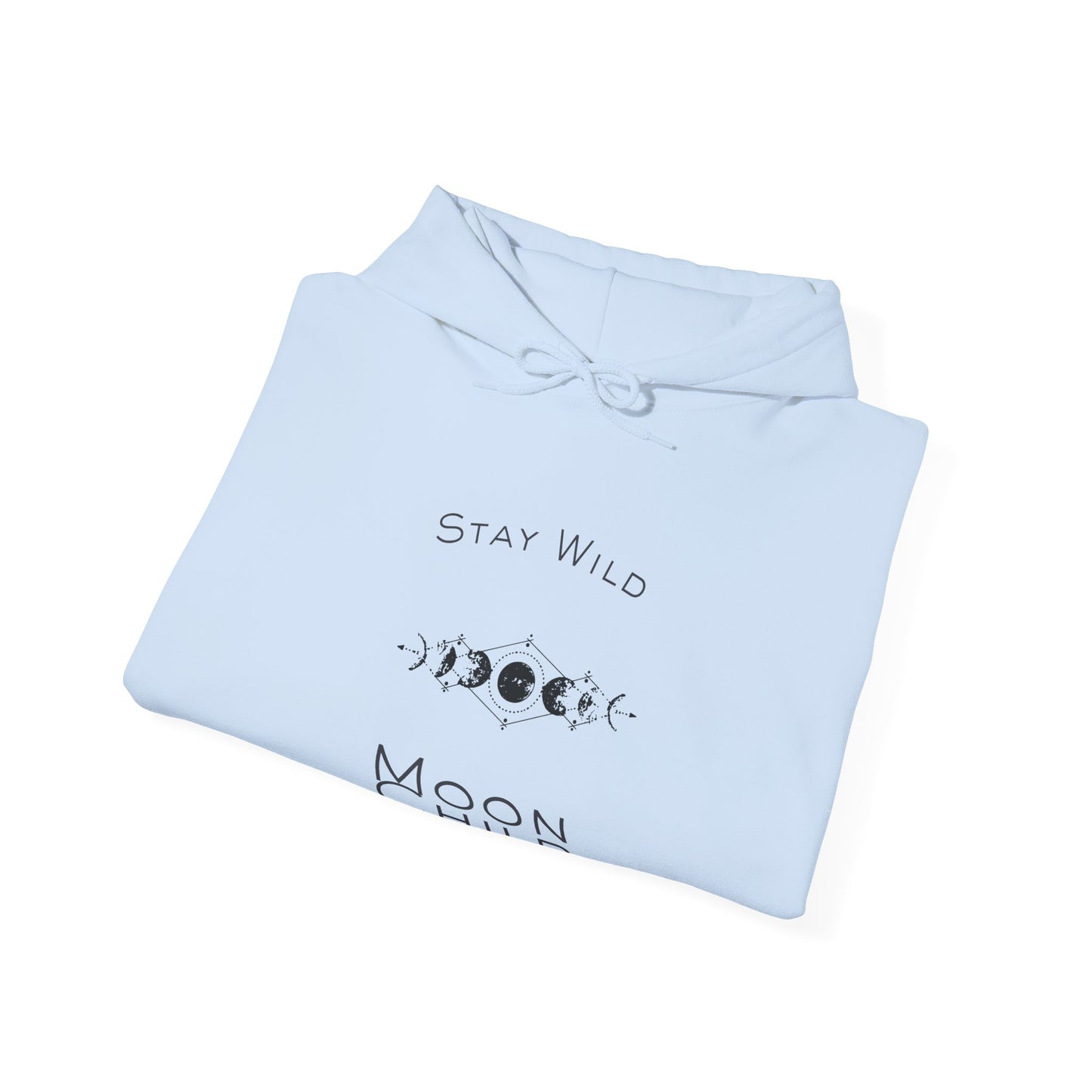 Moon Child Hoodie – "Stay Wild" Phases of the Moon Graphic Hoodie