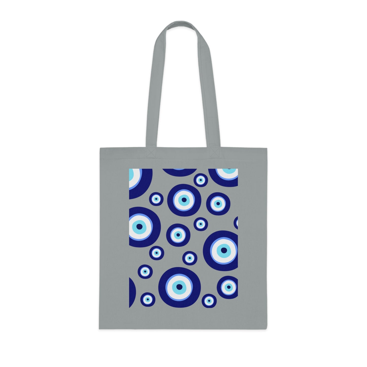 Evil Eye Pattern Cotton Tote Bag — Blue Nazar Protection Market Bag