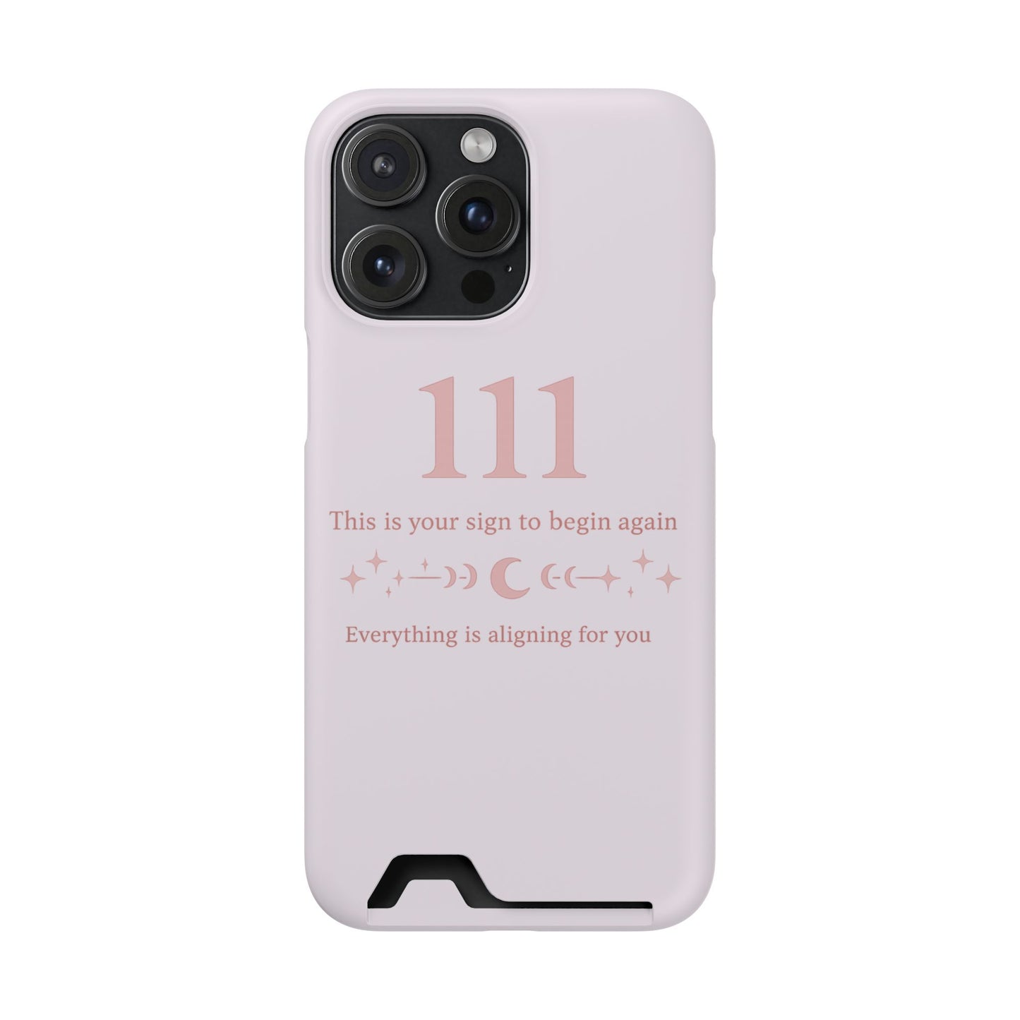 Phone Case with Card Holder — 111 Angel Number Design, 'This Is Your Sign to Begin Again' Protective Card Wallet