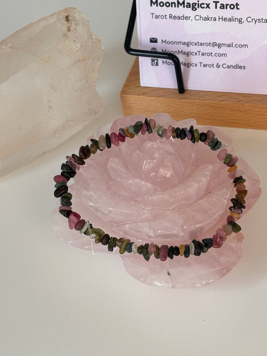 Watermelon Tourmaline Crystal Bracelet