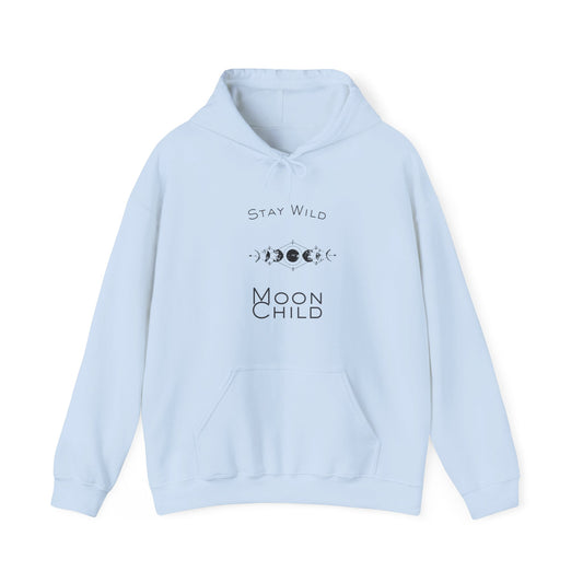 Moon Child Hoodie – "Stay Wild" Phases of the Moon Graphic Hoodie