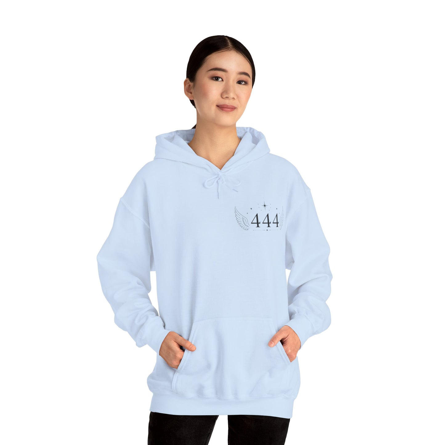 444 Angel Number Hoodie – Spiritual Winged Numerology Sweatshirt