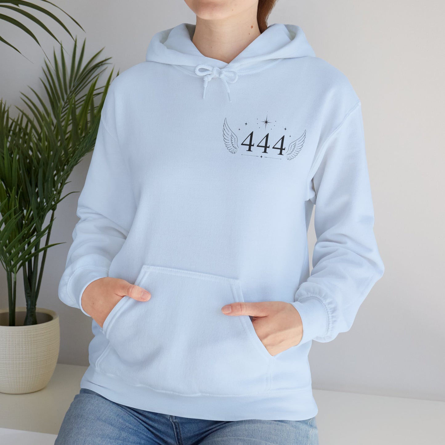 444 Angel Number Hoodie – Spiritual Winged Numerology Sweatshirt