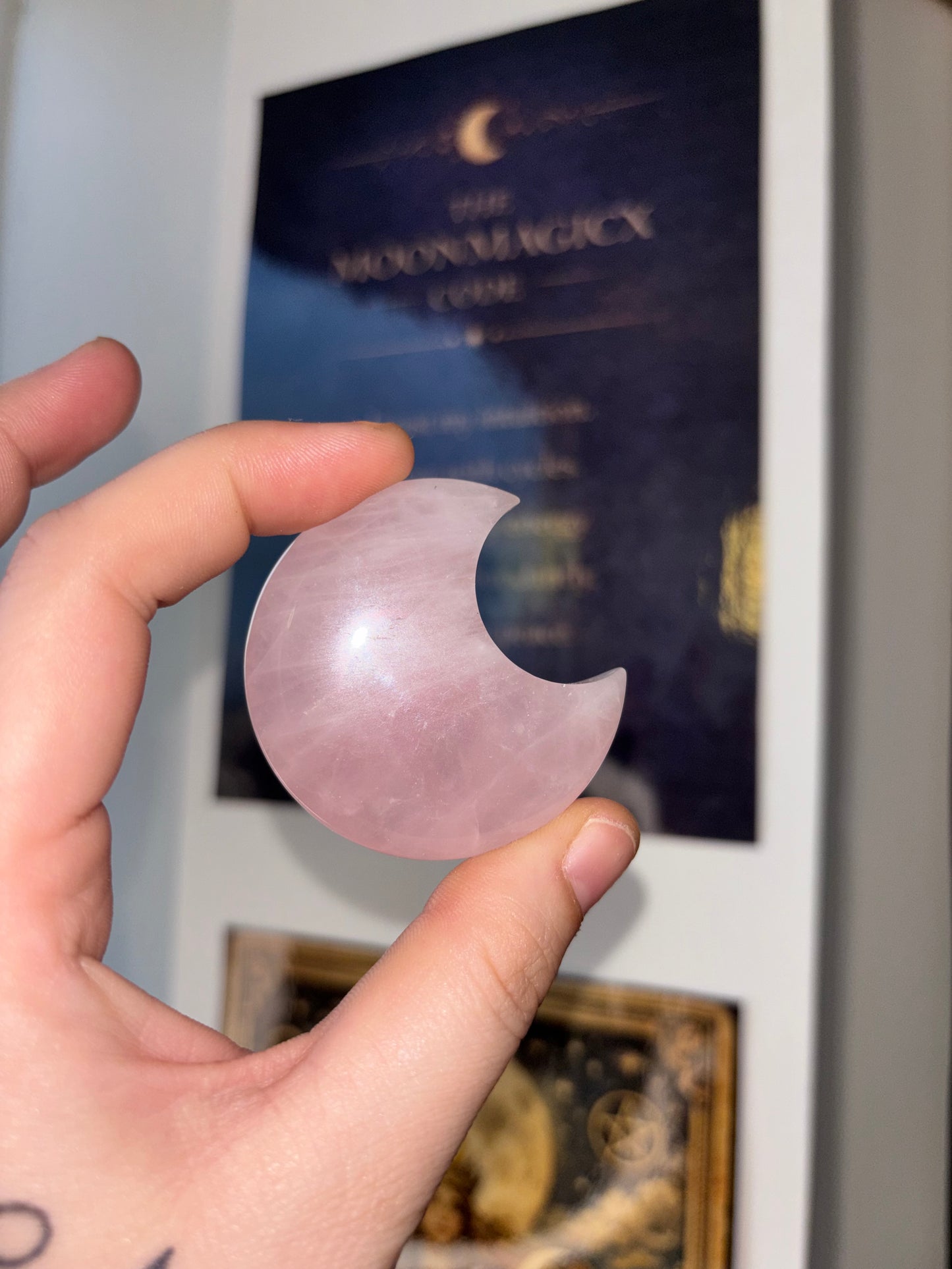 Rose Quartz Crescent Moon