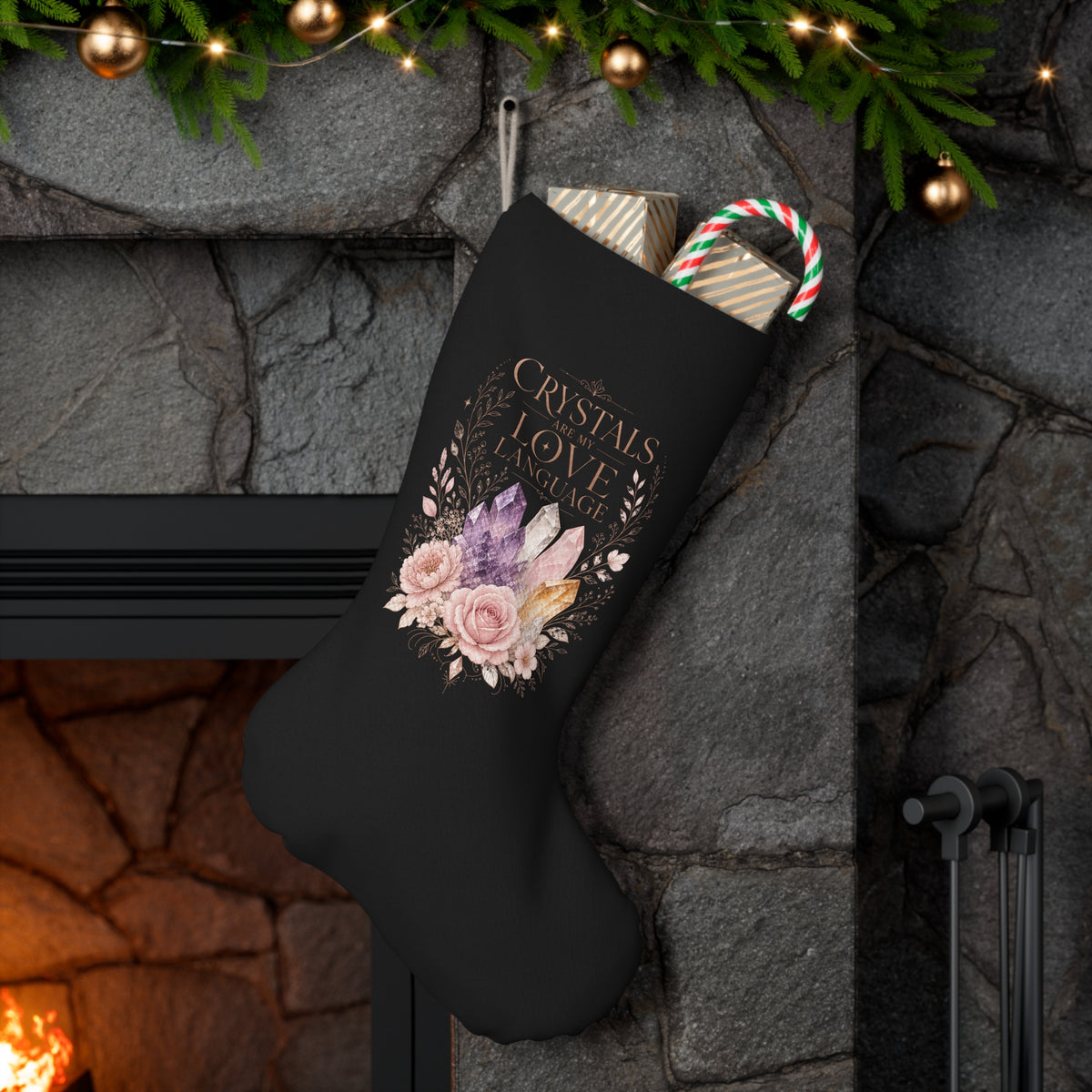 Crystals Are My Love Language Christmas Stocking