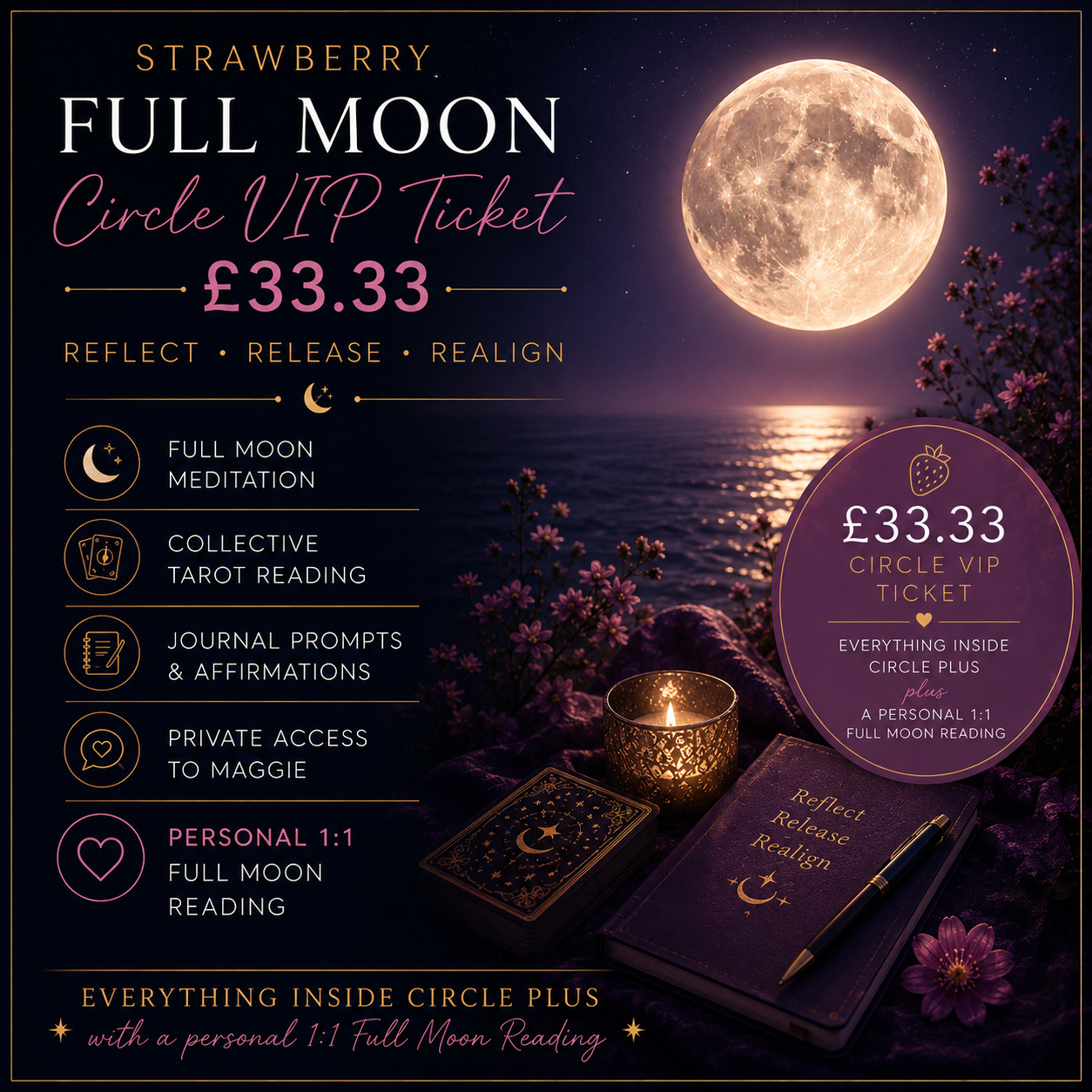 Strawberry Full Moon Meditation Session - Guided By Maggie Lindsay