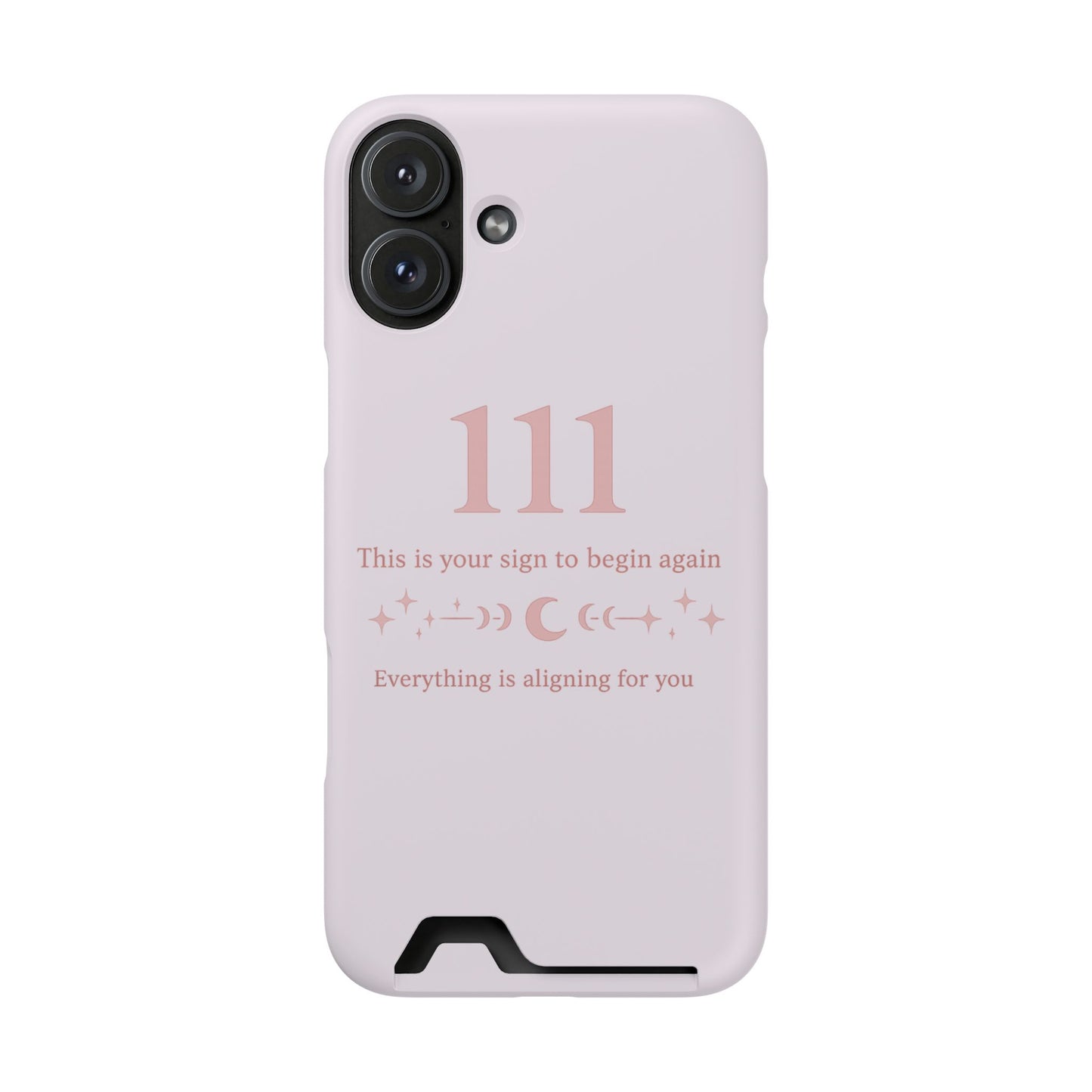 Phone Case with Card Holder — 111 Angel Number Design, 'This Is Your Sign to Begin Again' Protective Card Wallet