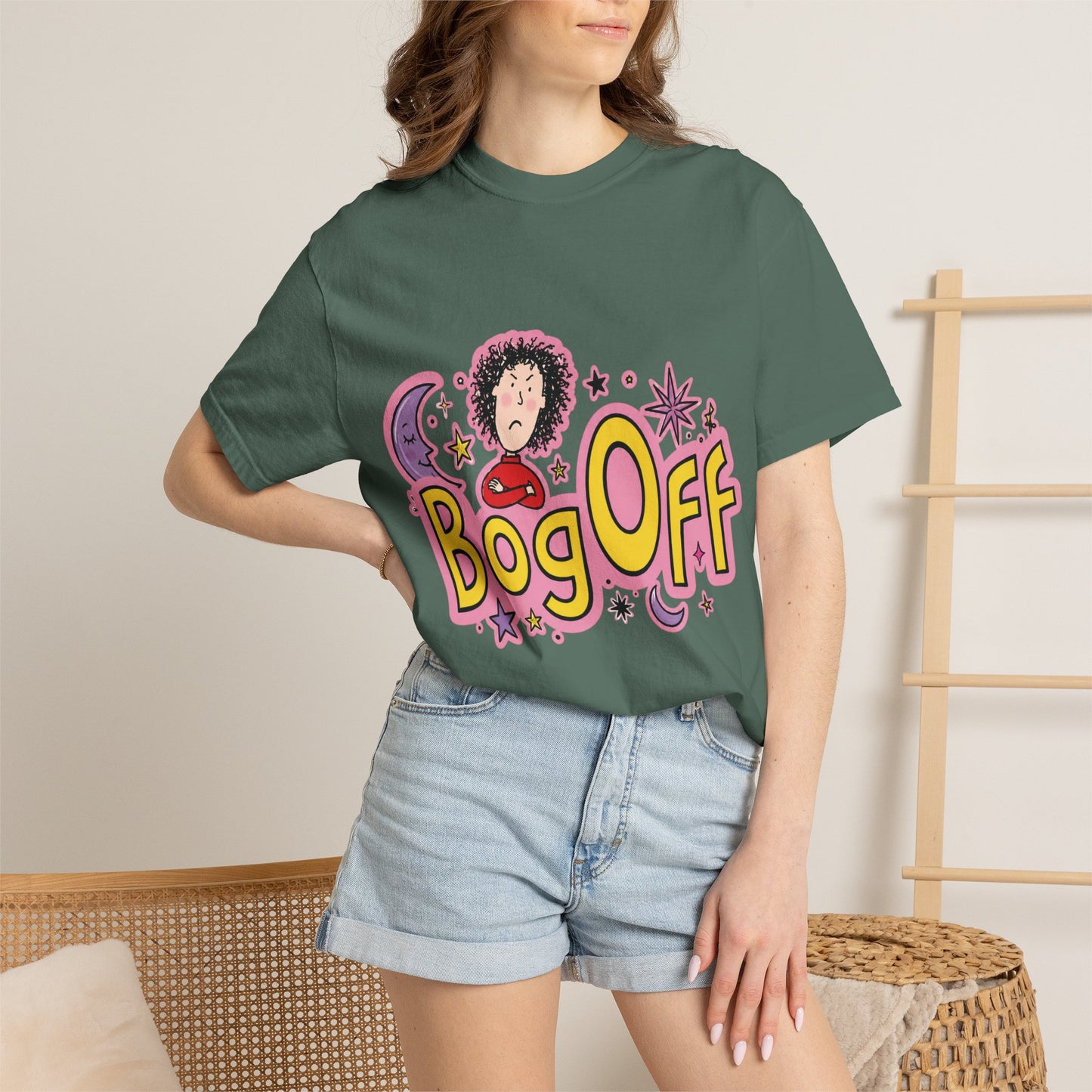 Bog Off Graphic T-Shirt — Retro Cute Cartoon Design