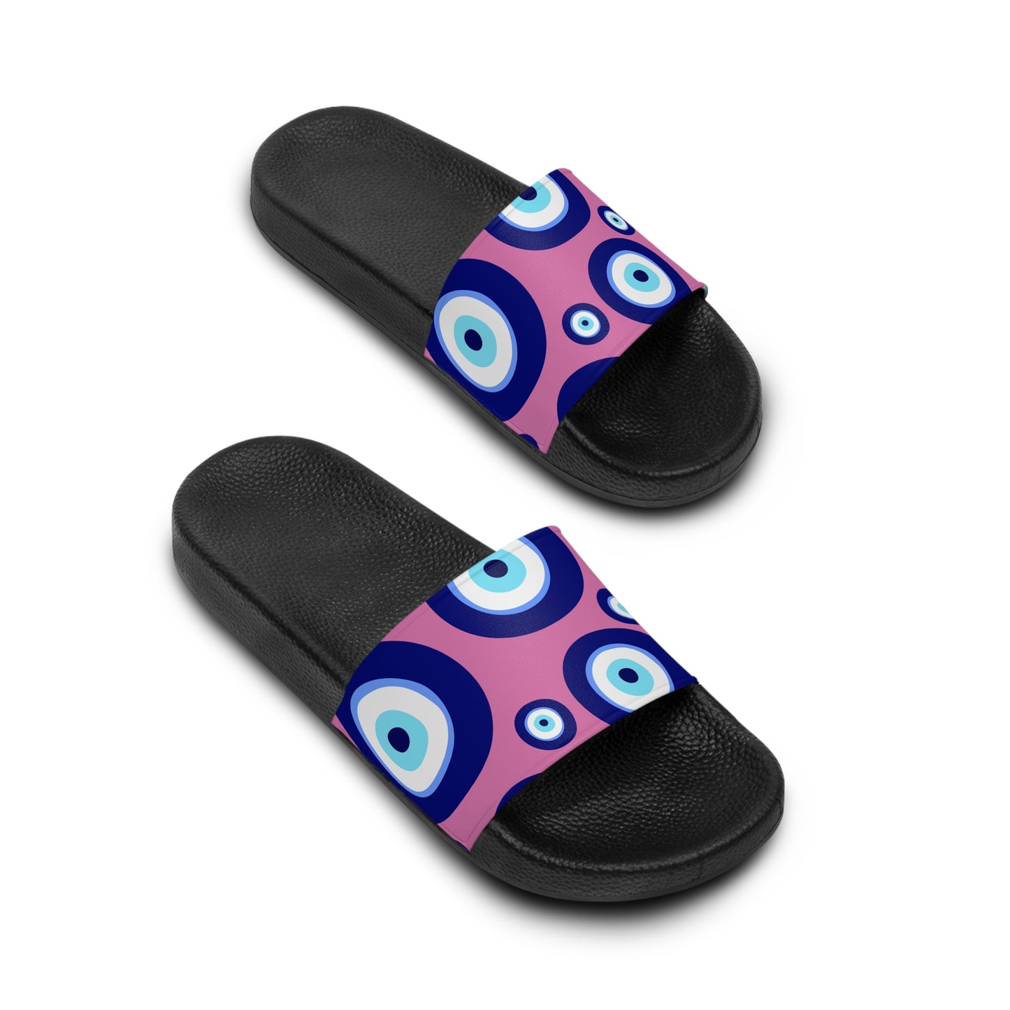Evil Eye Slide Sandals — Pink Blue Protection Pool Slides