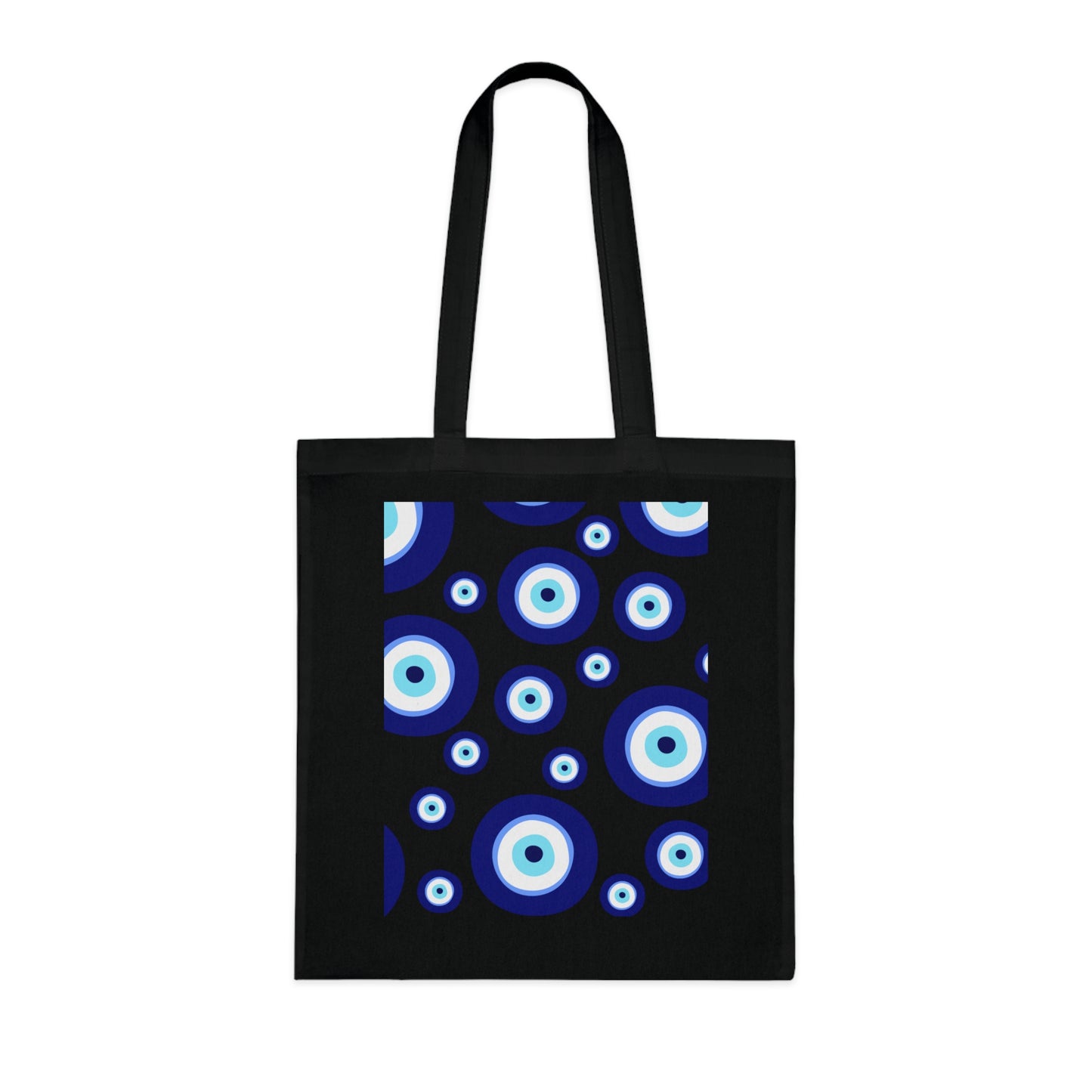 Evil Eye Pattern Cotton Tote Bag — Blue Nazar Protection Market Bag