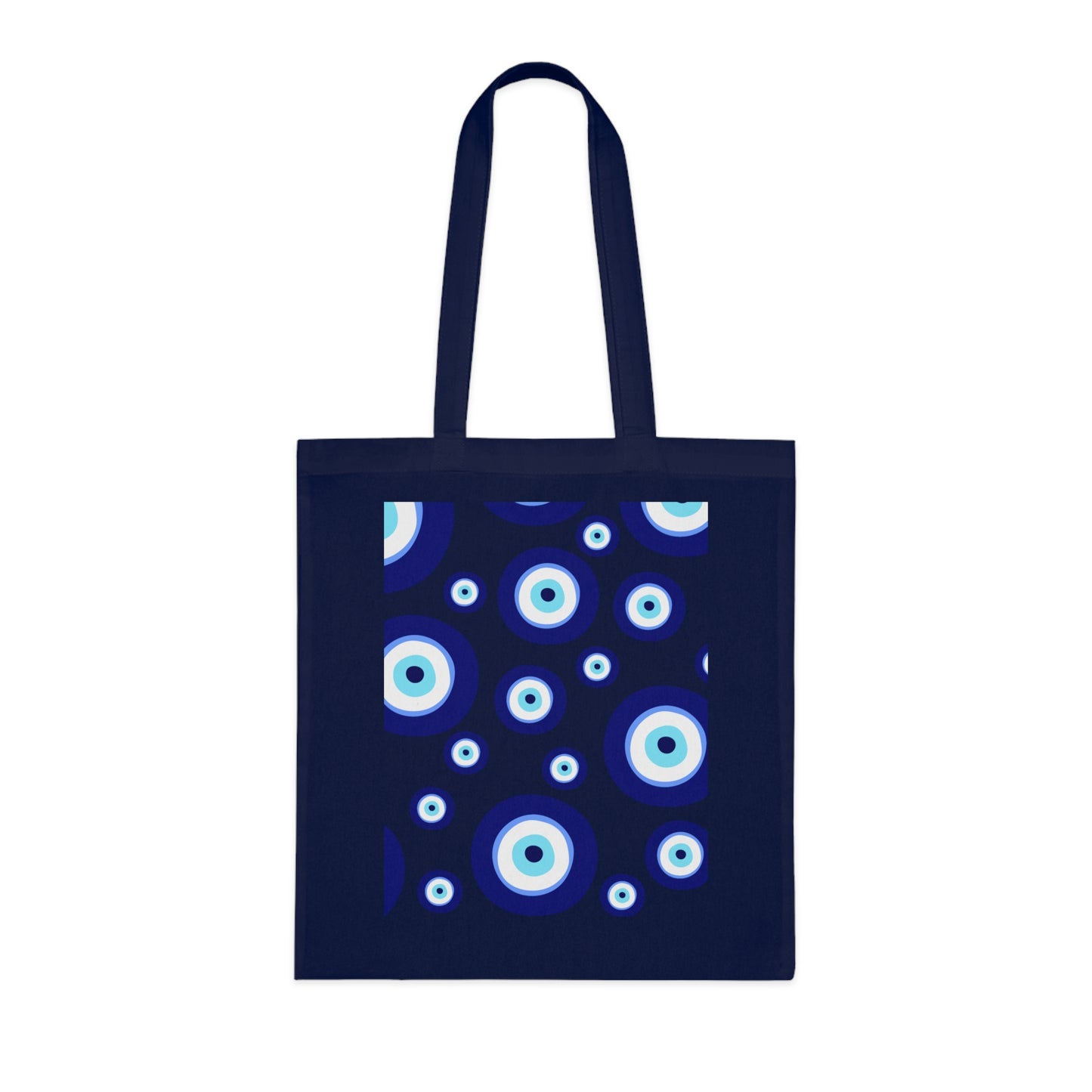 Evil Eye Pattern Cotton Tote Bag — Blue Nazar Protection Market Bag