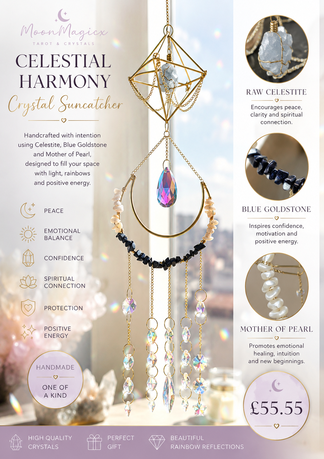 Celestial Harmony Crystal Suncatcher