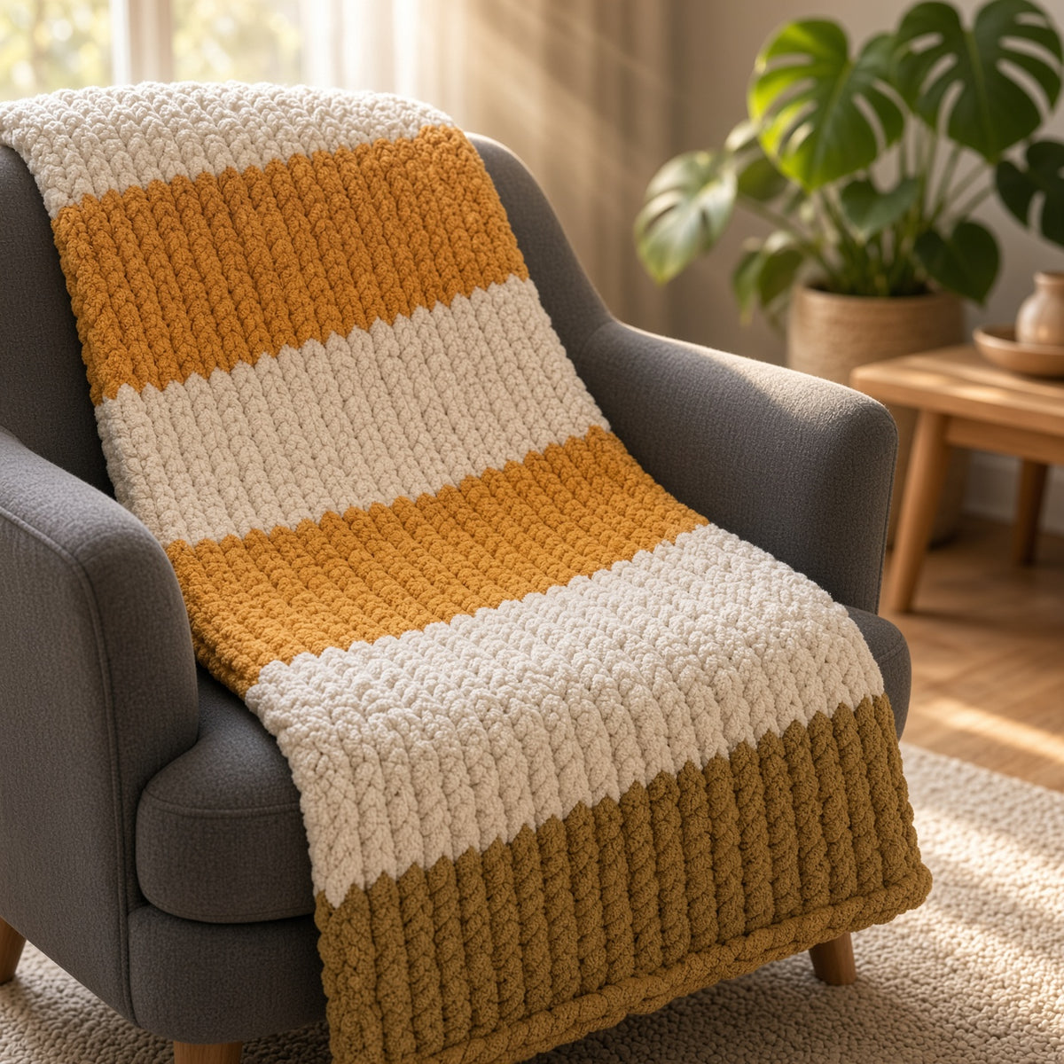 Autumn Hugs Chunky Handmade Blanket | Cosy Moon Co