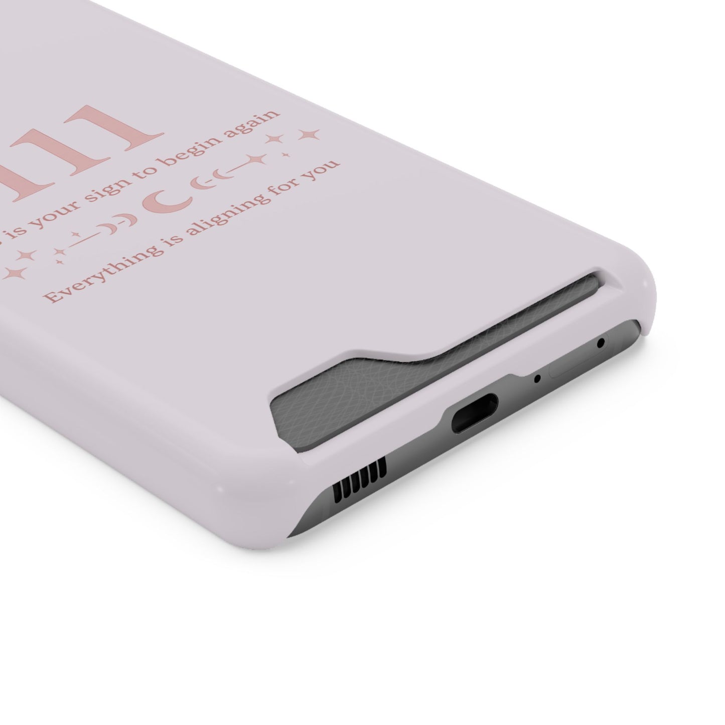 Phone Case with Card Holder — 111 Angel Number Design, 'This Is Your Sign to Begin Again' Protective Card Wallet