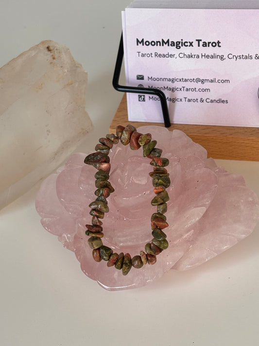 Unakite Chip Bracelet