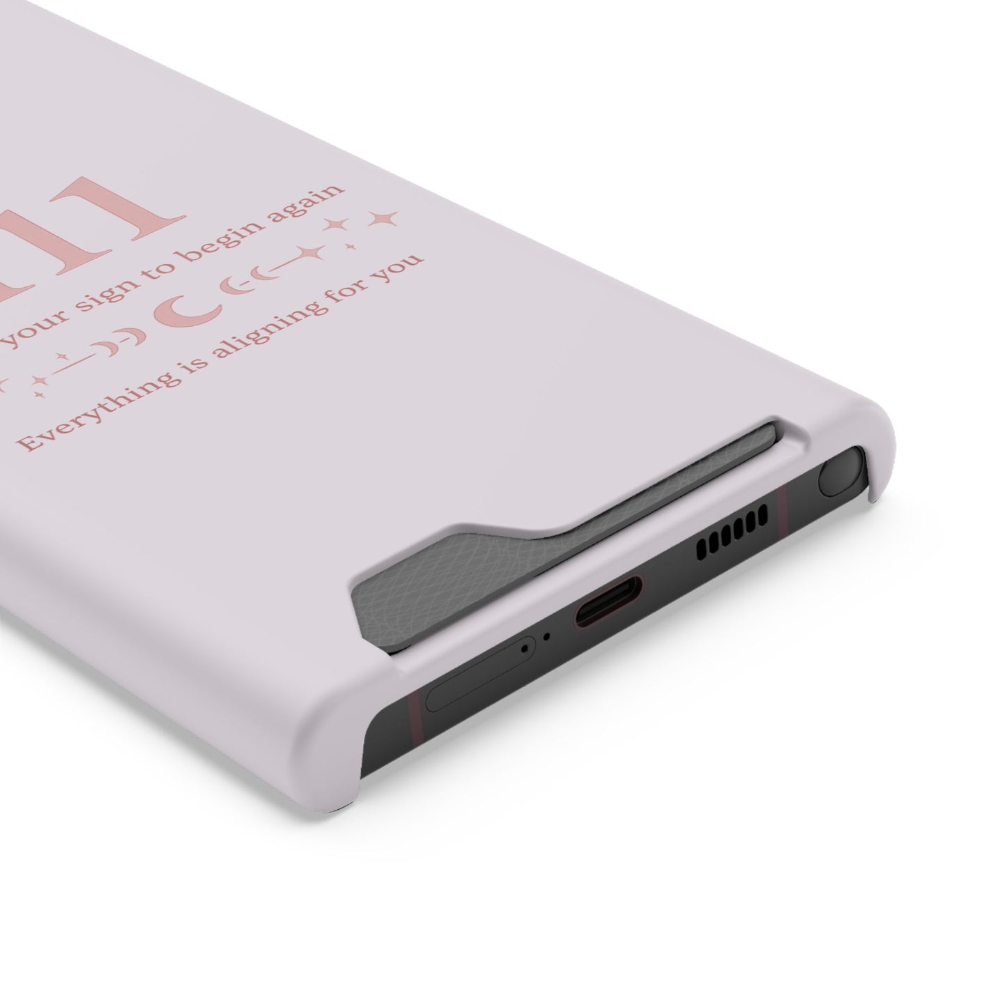 Phone Case with Card Holder — 111 Angel Number Design, 'This Is Your Sign to Begin Again' Protective Card Wallet
