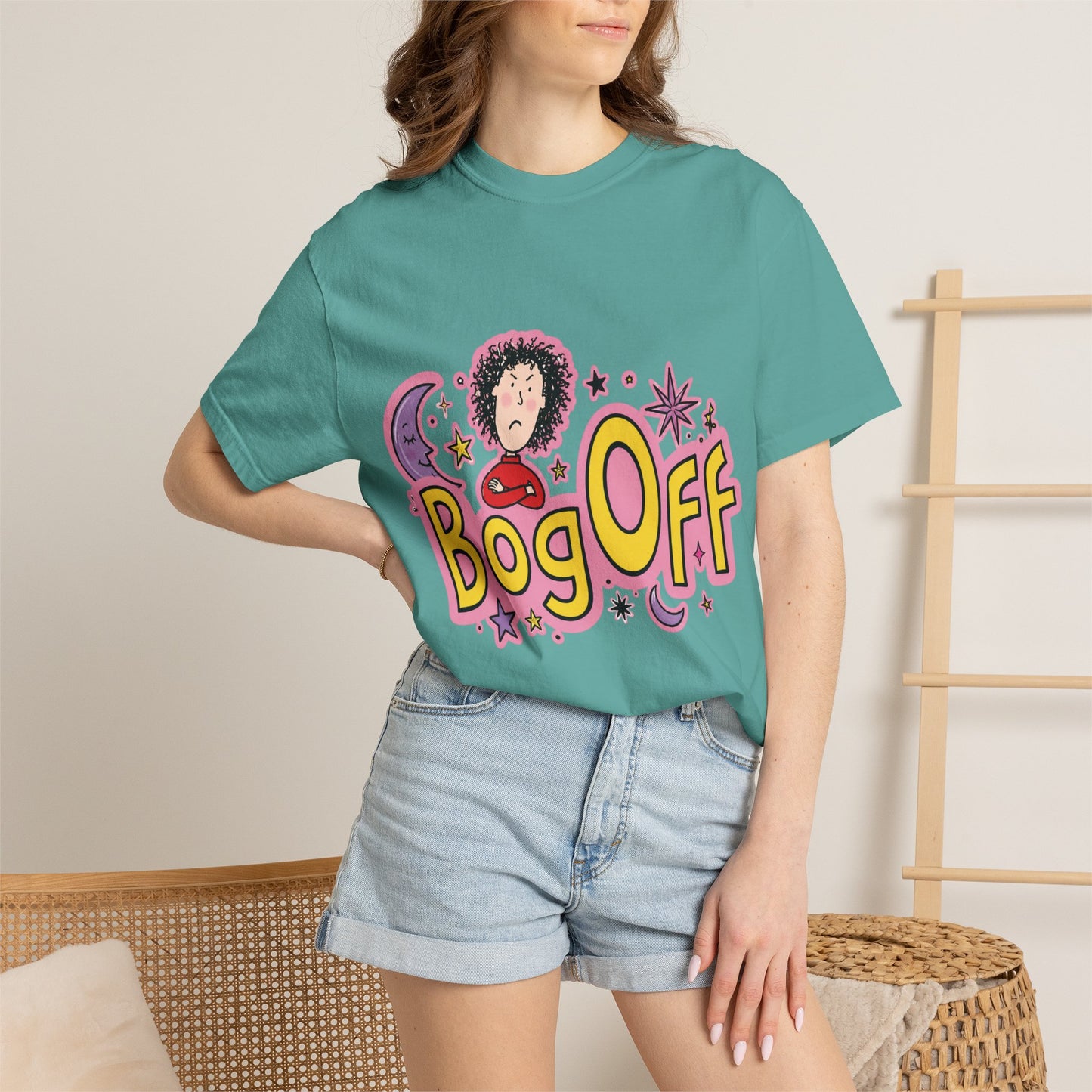 Bog Off Graphic T-Shirt — Retro Cute Cartoon Design