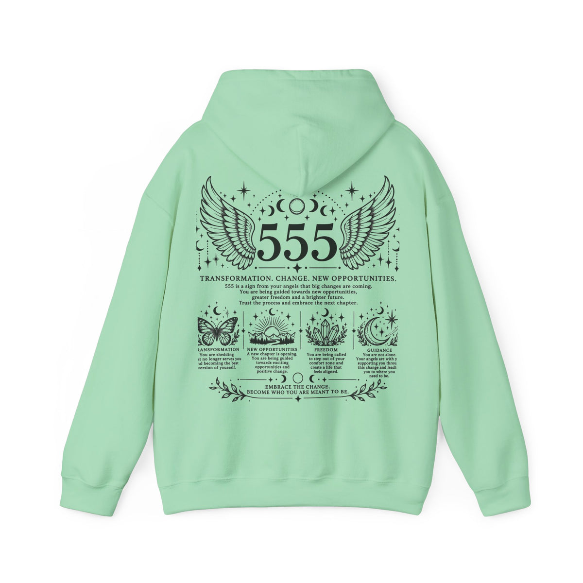 555 Angel Number Hoodie | Transformation & New Beginnings