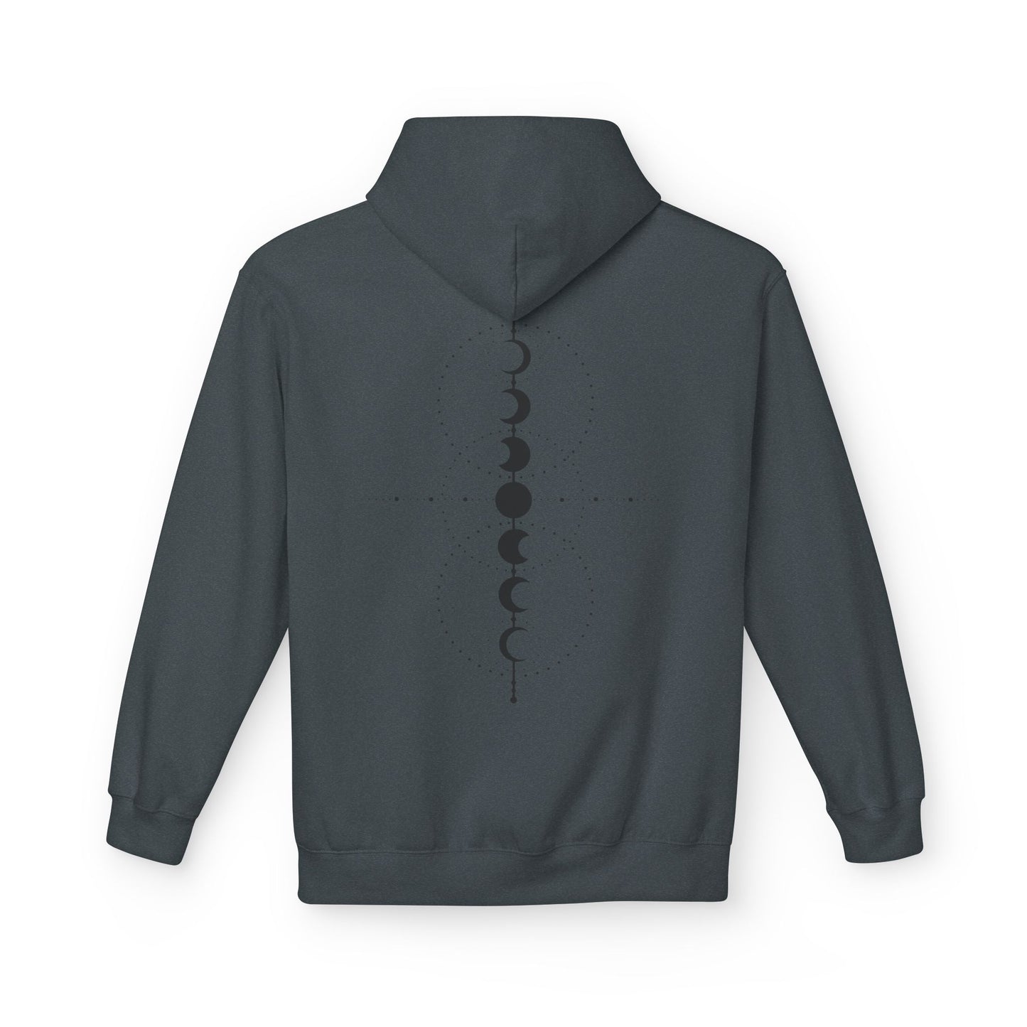 Moon Phase Graphic Hoodie — Minimal Celestial Back Print