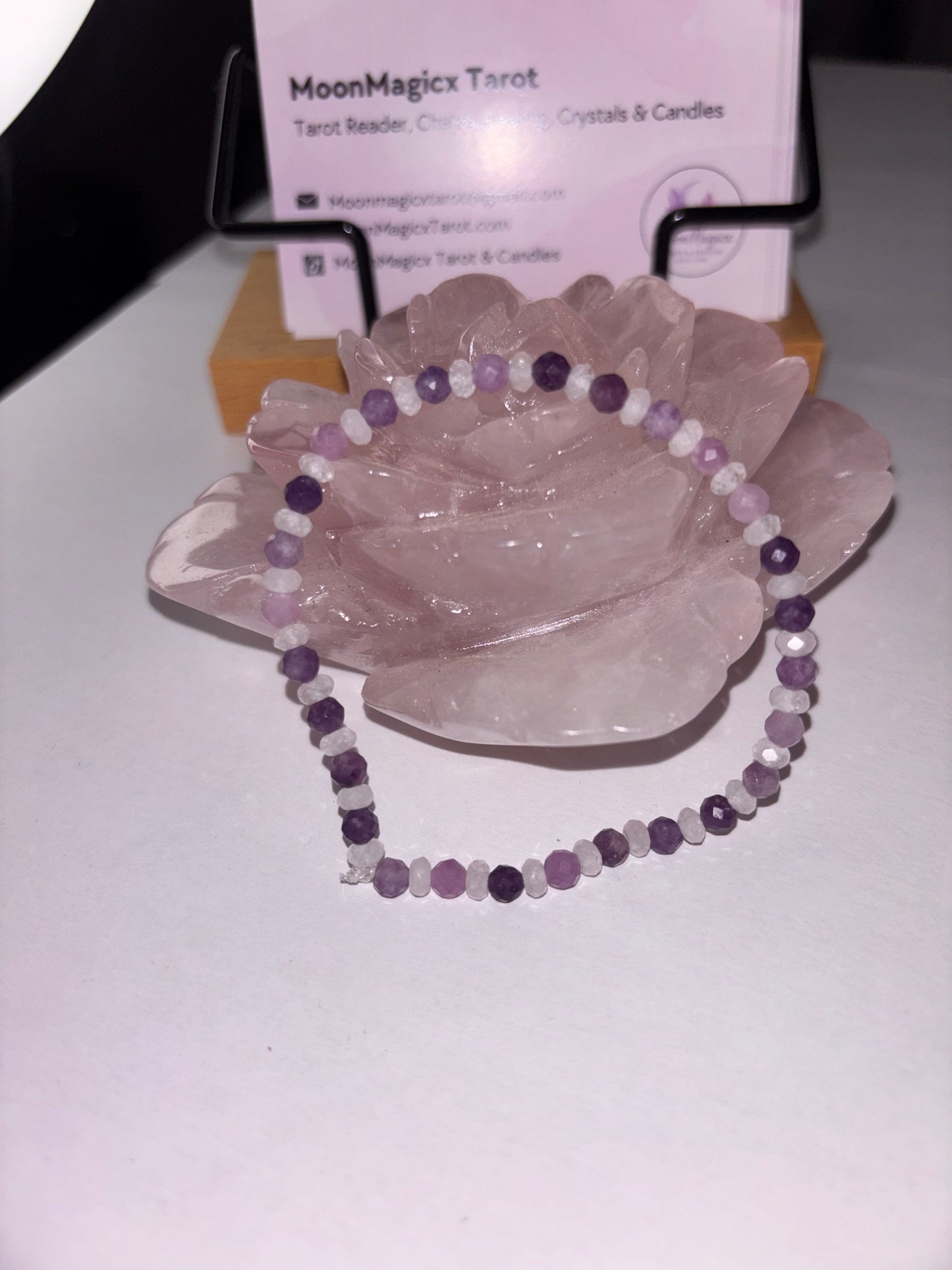 Grade A Natural Clear Quartz & Lepidolite Bracelet