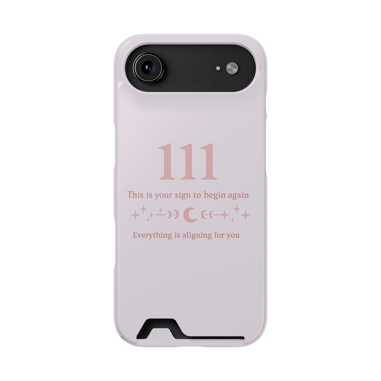Phone Case with Card Holder — 111 Angel Number Design, 'This Is Your Sign to Begin Again' Protective Card Wallet