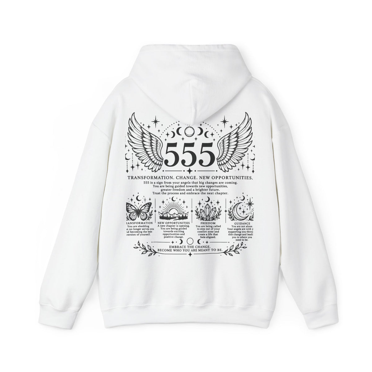 555 Angel Number Hoodie | Transformation & New Beginnings