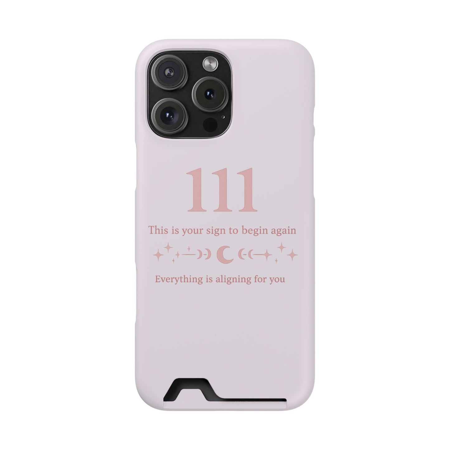 Phone Case with Card Holder — 111 Angel Number Design, 'This Is Your Sign to Begin Again' Protective Card Wallet