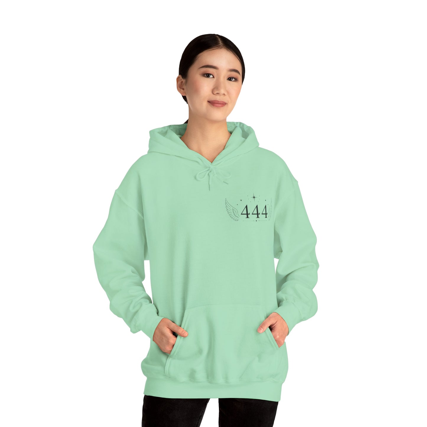 444 Angel Number Hoodie – Spiritual Winged Numerology Sweatshirt