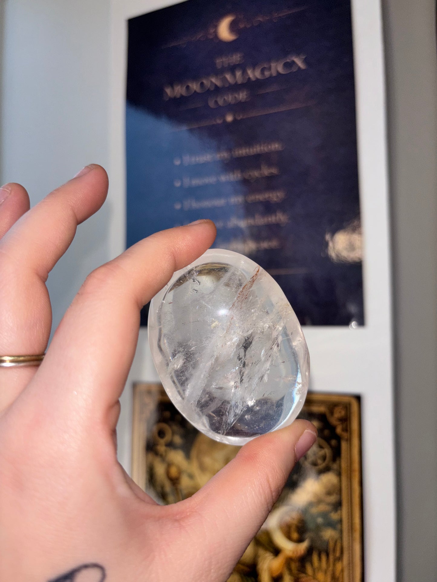 Clear Quartz Palm Stone