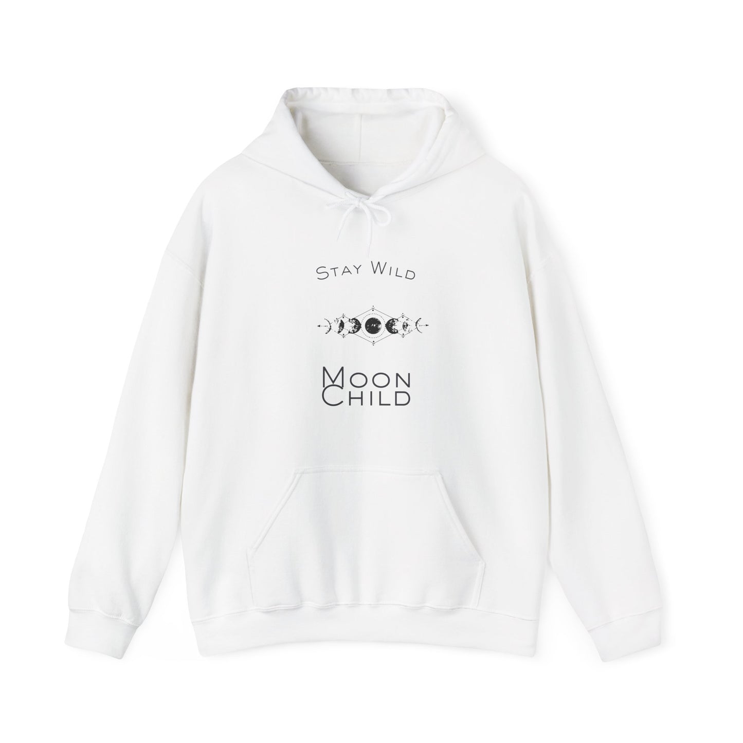 Moon Child Hoodie – "Stay Wild" Phases of the Moon Graphic Hoodie
