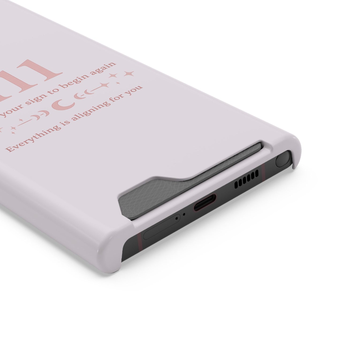 Phone Case with Card Holder — 111 Angel Number Design, 'This Is Your Sign to Begin Again' Protective Card Wallet