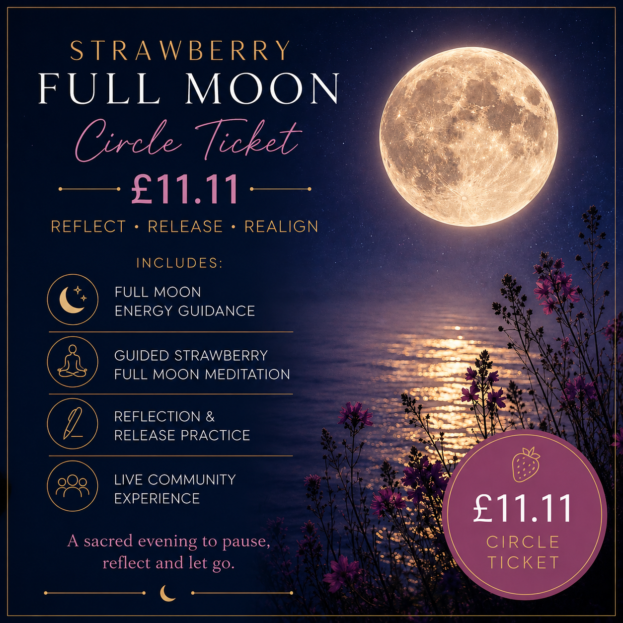 Strawberry Full Moon Meditation Session - Guided By Maggie Lindsay