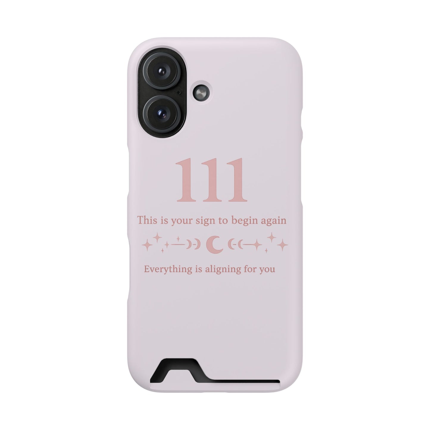 Phone Case with Card Holder — 111 Angel Number Design, 'This Is Your Sign to Begin Again' Protective Card Wallet