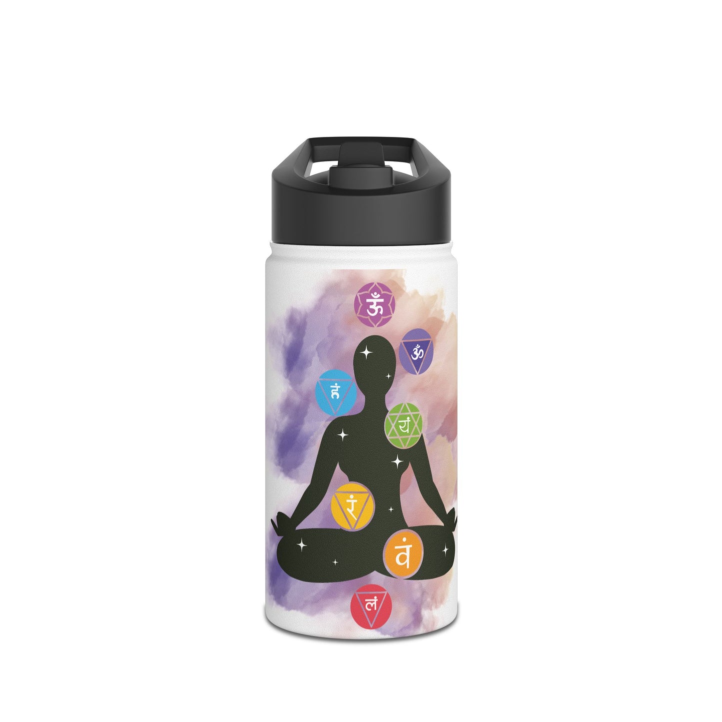 Chakra Meditation Stainless Steel Water Bottle – Yoga Energy Bottle