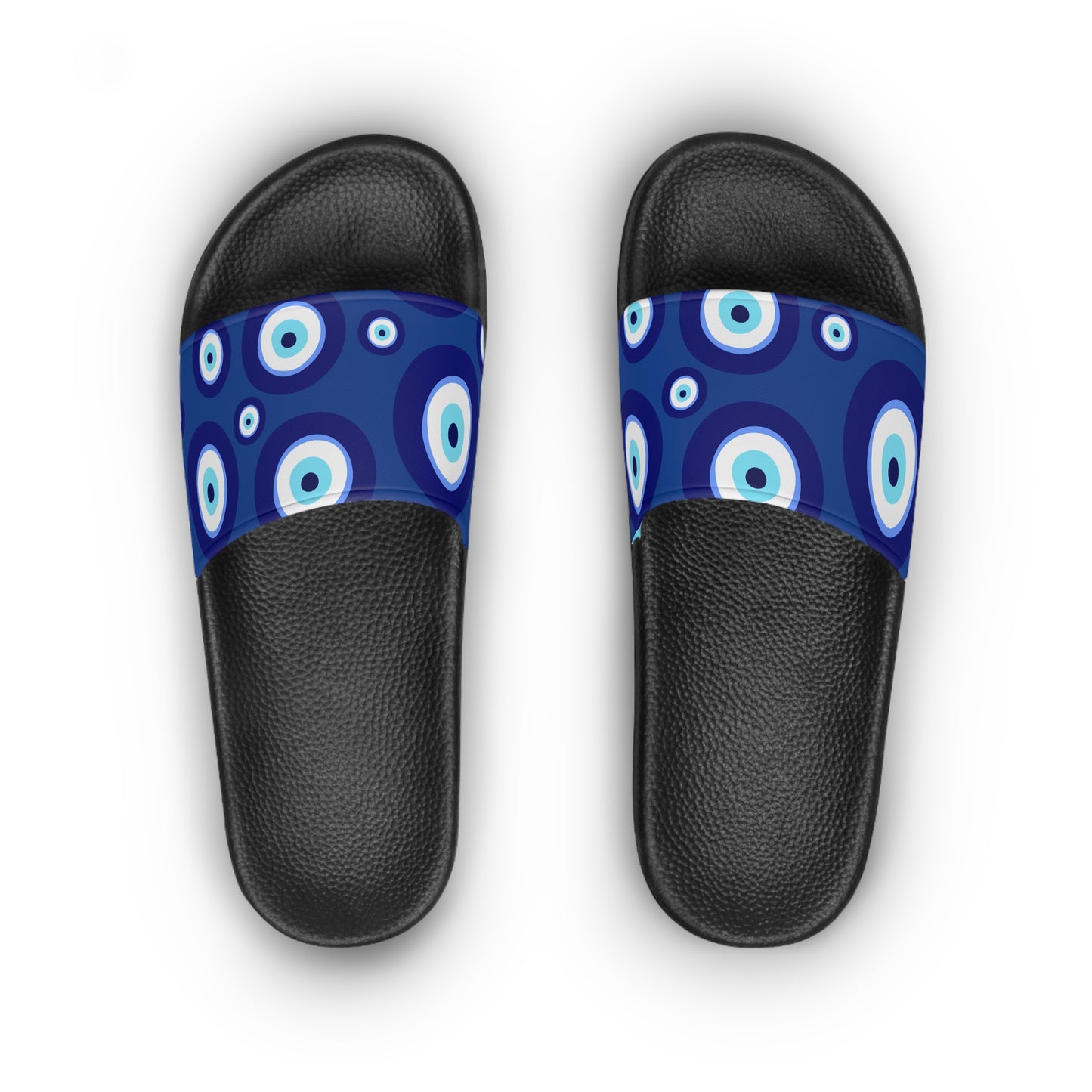 Evil Eye Blue Slide Sandals — Women's Protective Beach & Casual Slides
