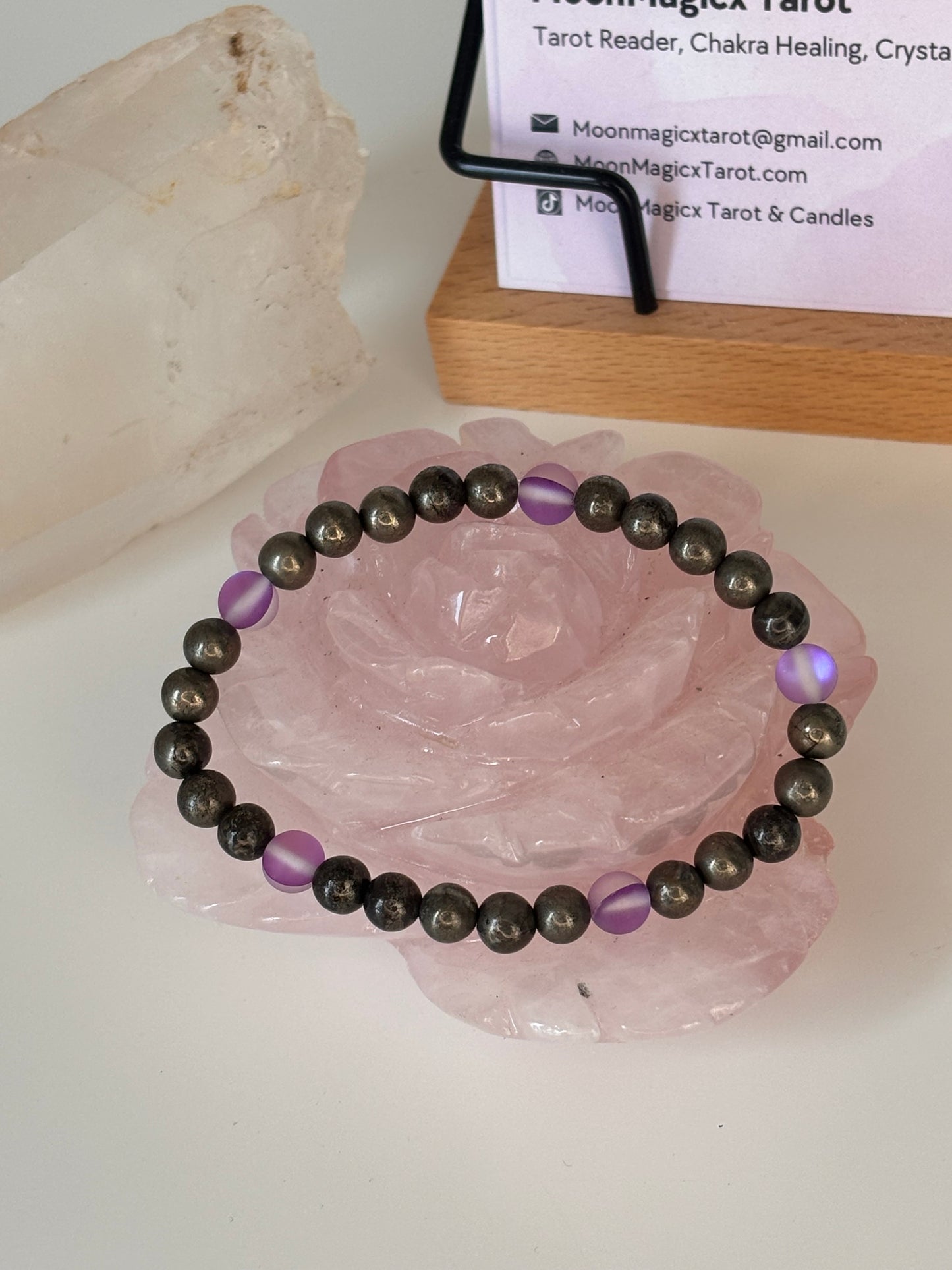 Pyrite & Purple Glow Bracelet