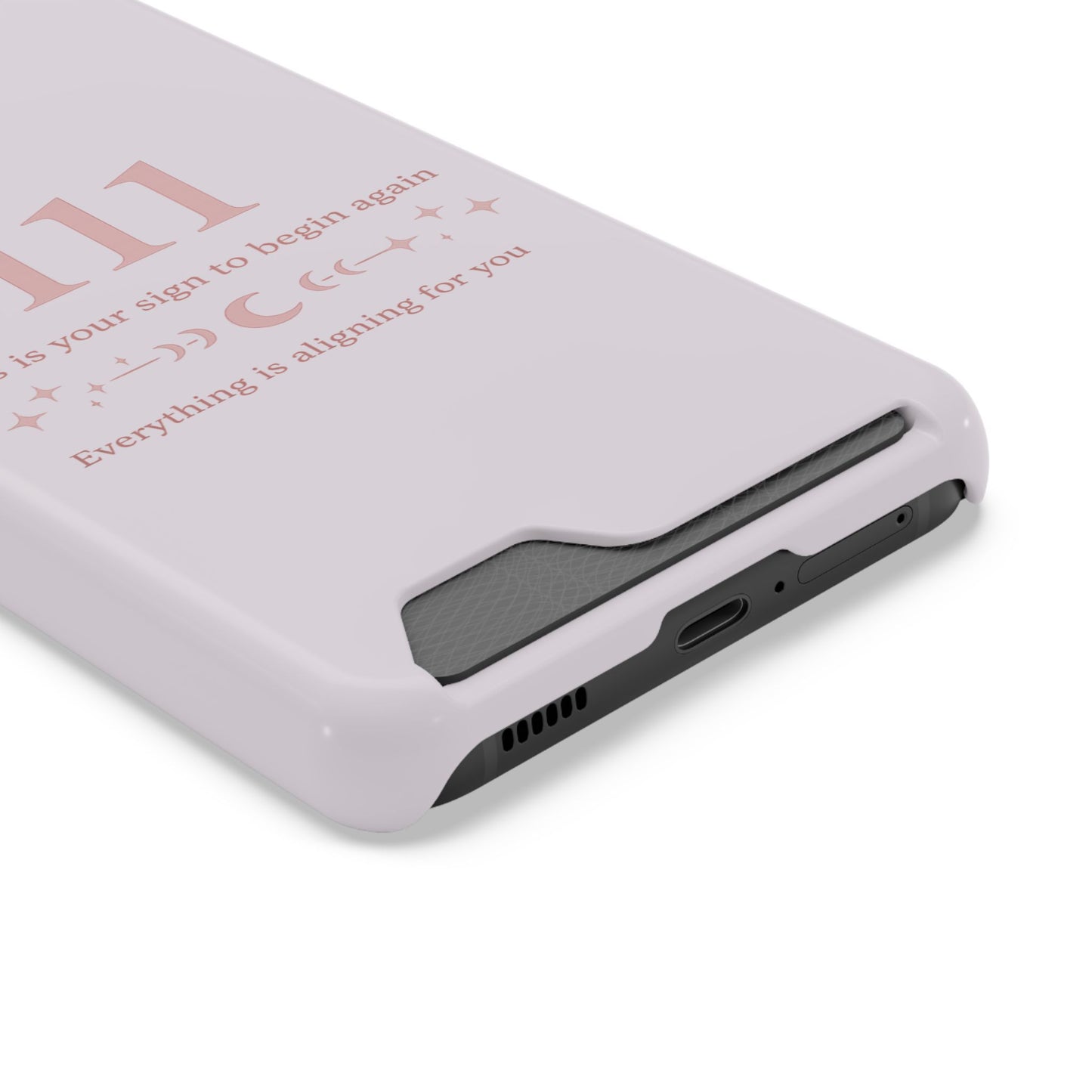 Phone Case with Card Holder — 111 Angel Number Design, 'This Is Your Sign to Begin Again' Protective Card Wallet