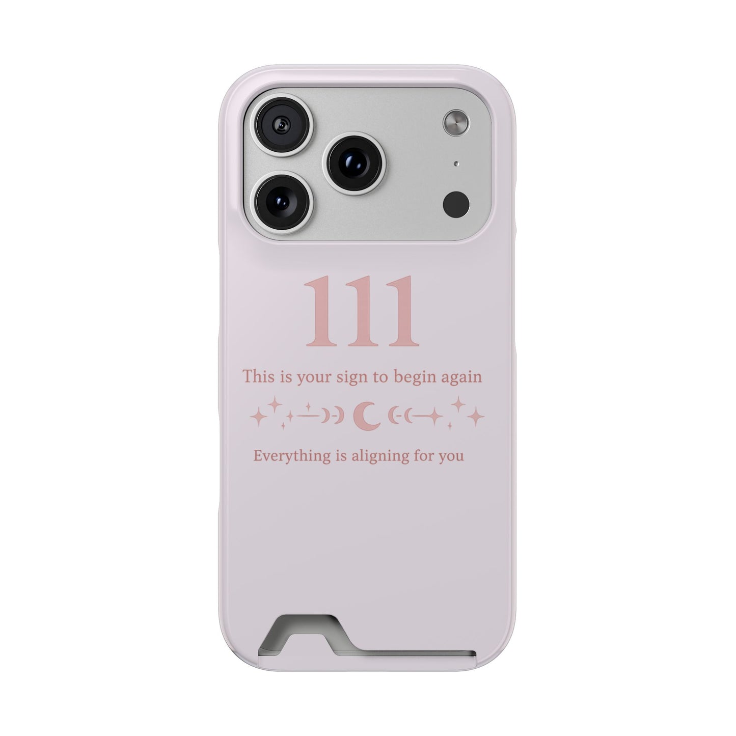 Phone Case with Card Holder — 111 Angel Number Design, 'This Is Your Sign to Begin Again' Protective Card Wallet