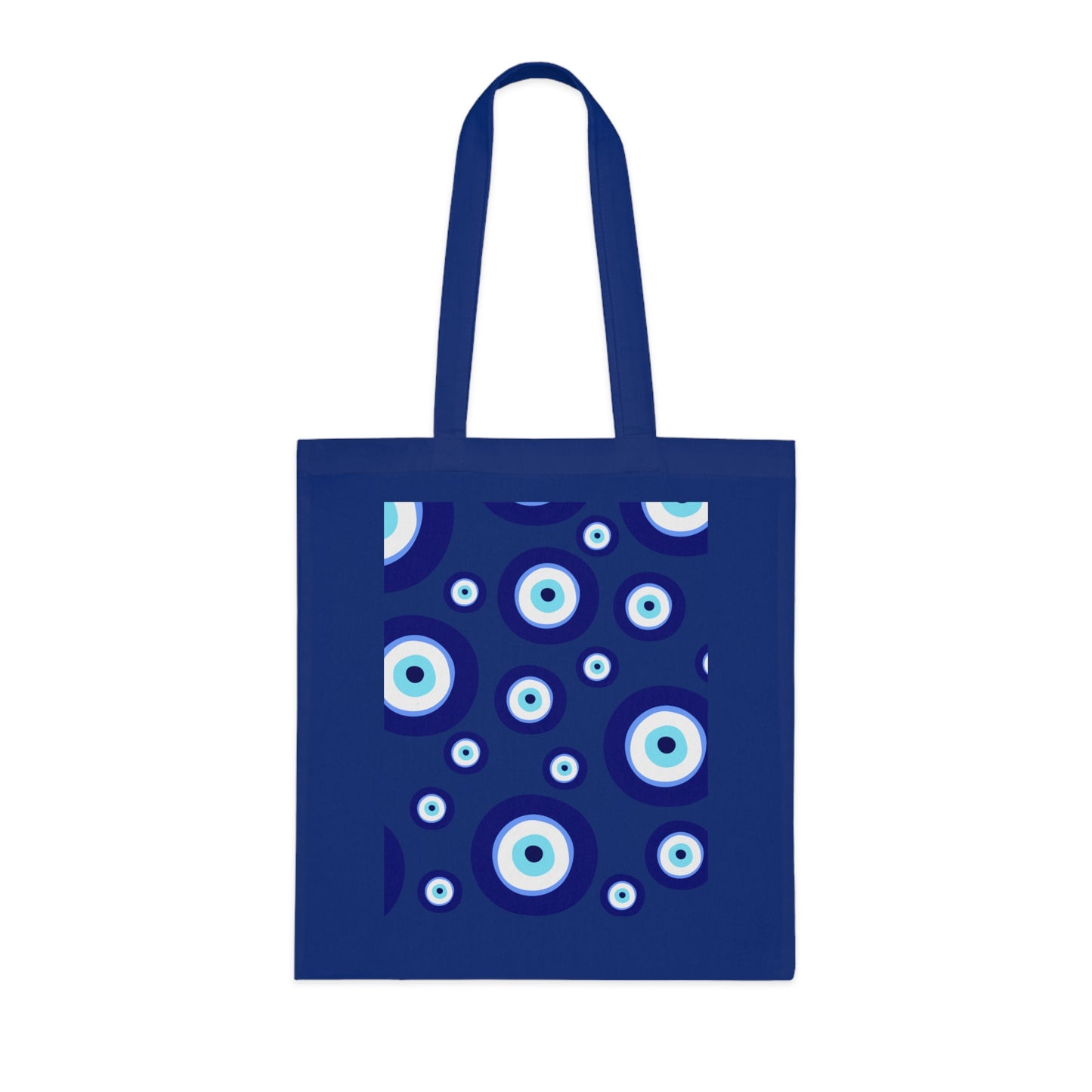 Evil Eye Pattern Cotton Tote Bag — Blue Nazar Protection Market Bag