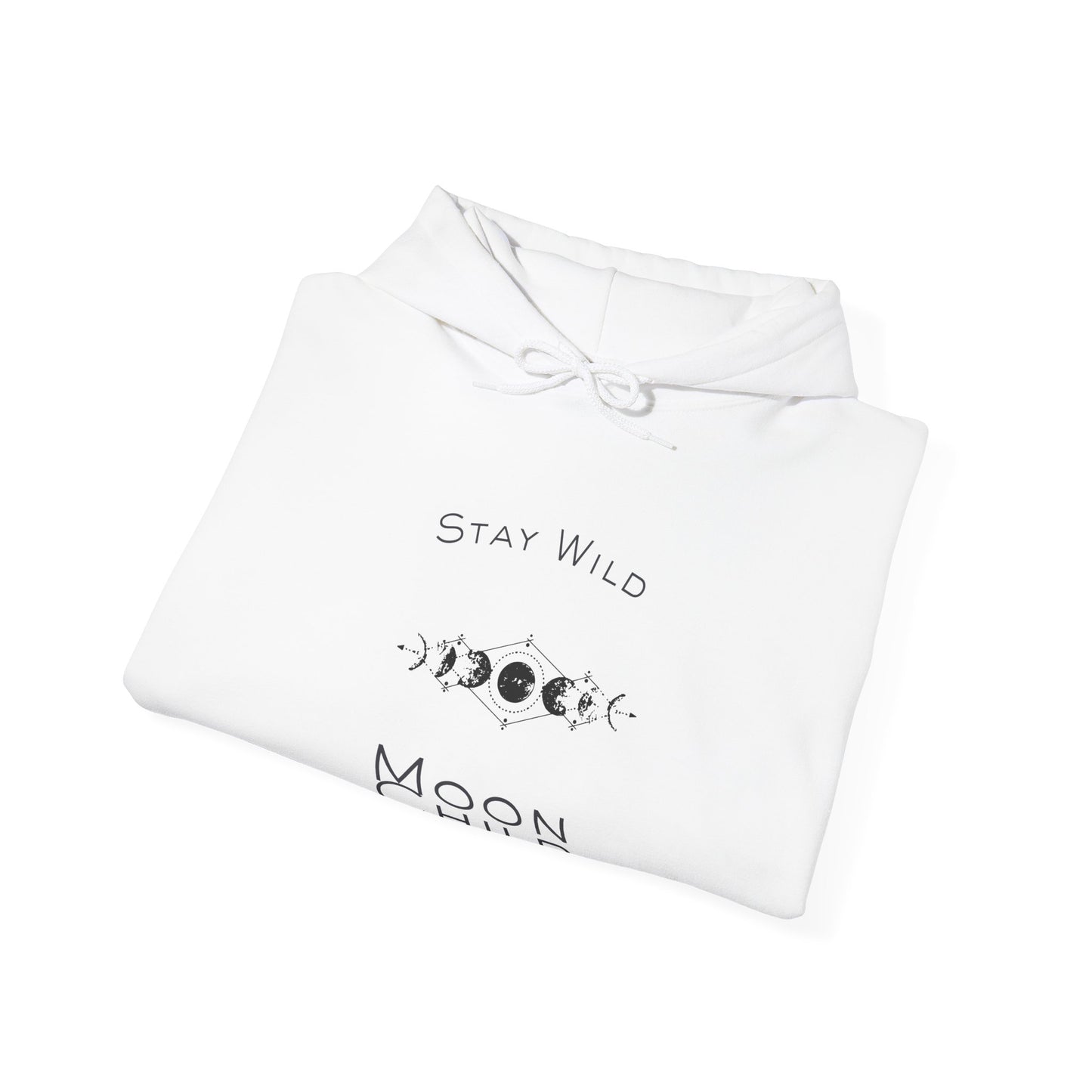 Moon Child Hoodie – "Stay Wild" Phases of the Moon Graphic Hoodie