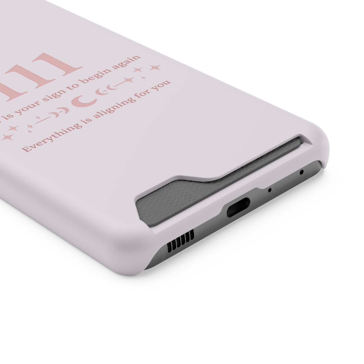 Phone Case with Card Holder — 111 Angel Number Design, 'This Is Your Sign to Begin Again' Protective Card Wallet