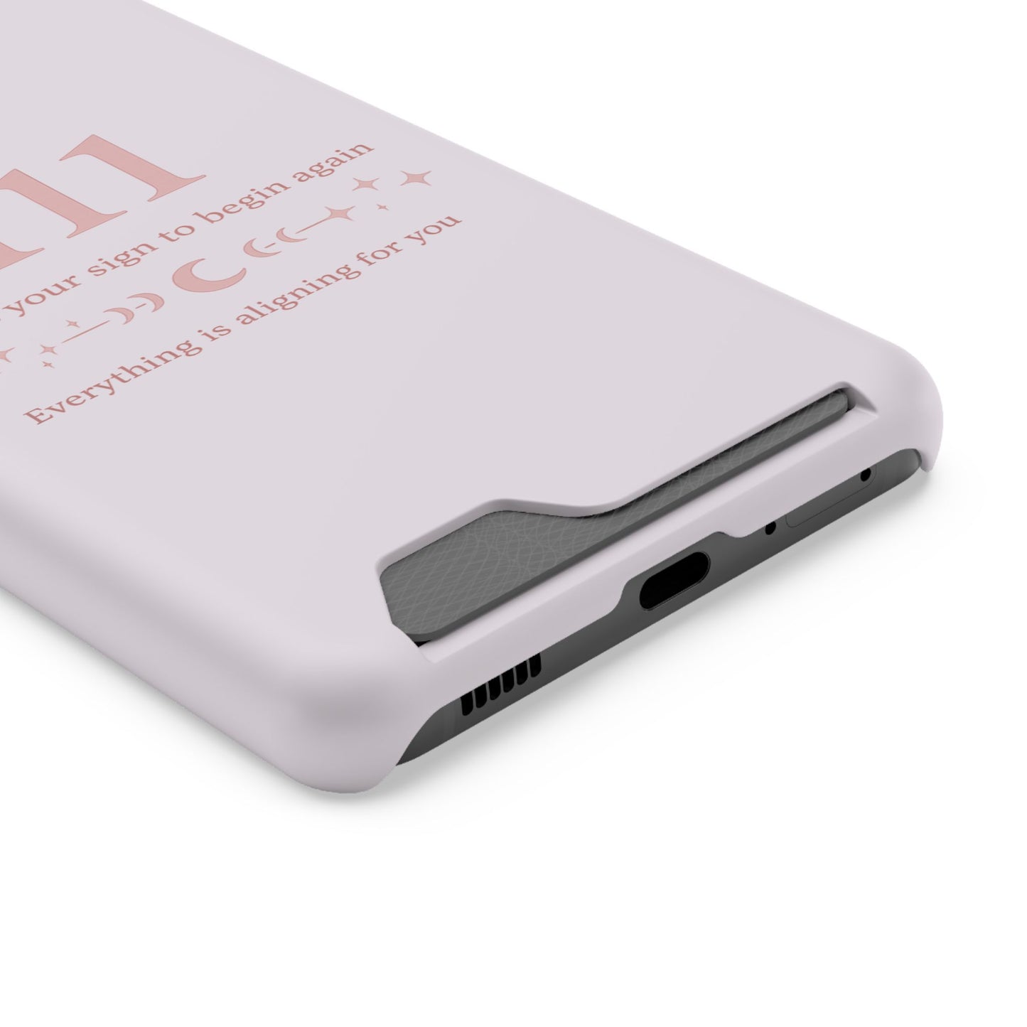 Phone Case with Card Holder — 111 Angel Number Design, 'This Is Your Sign to Begin Again' Protective Card Wallet