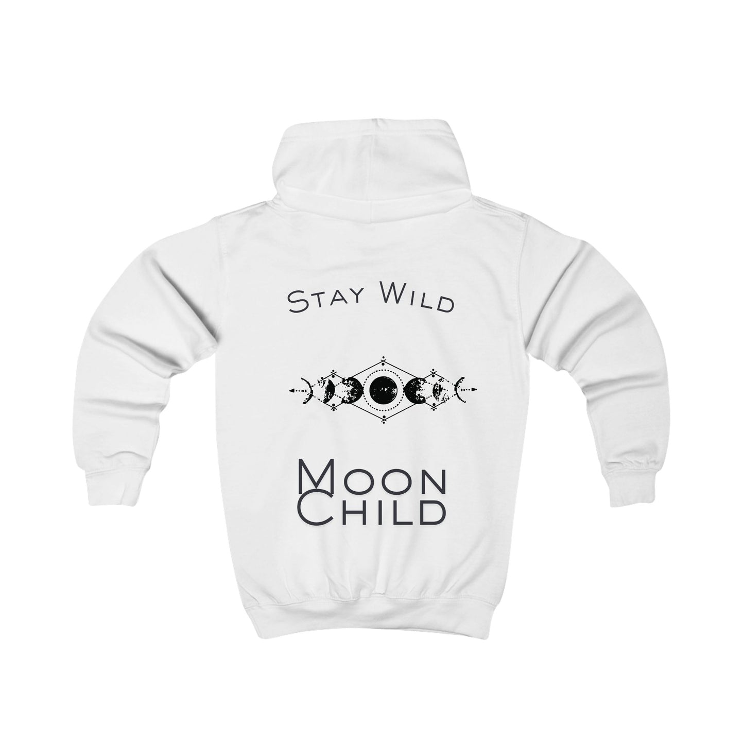 Kids Hoodie - 'Moon Child' Stay Wild Celestial Graphic Hoodie for Children
