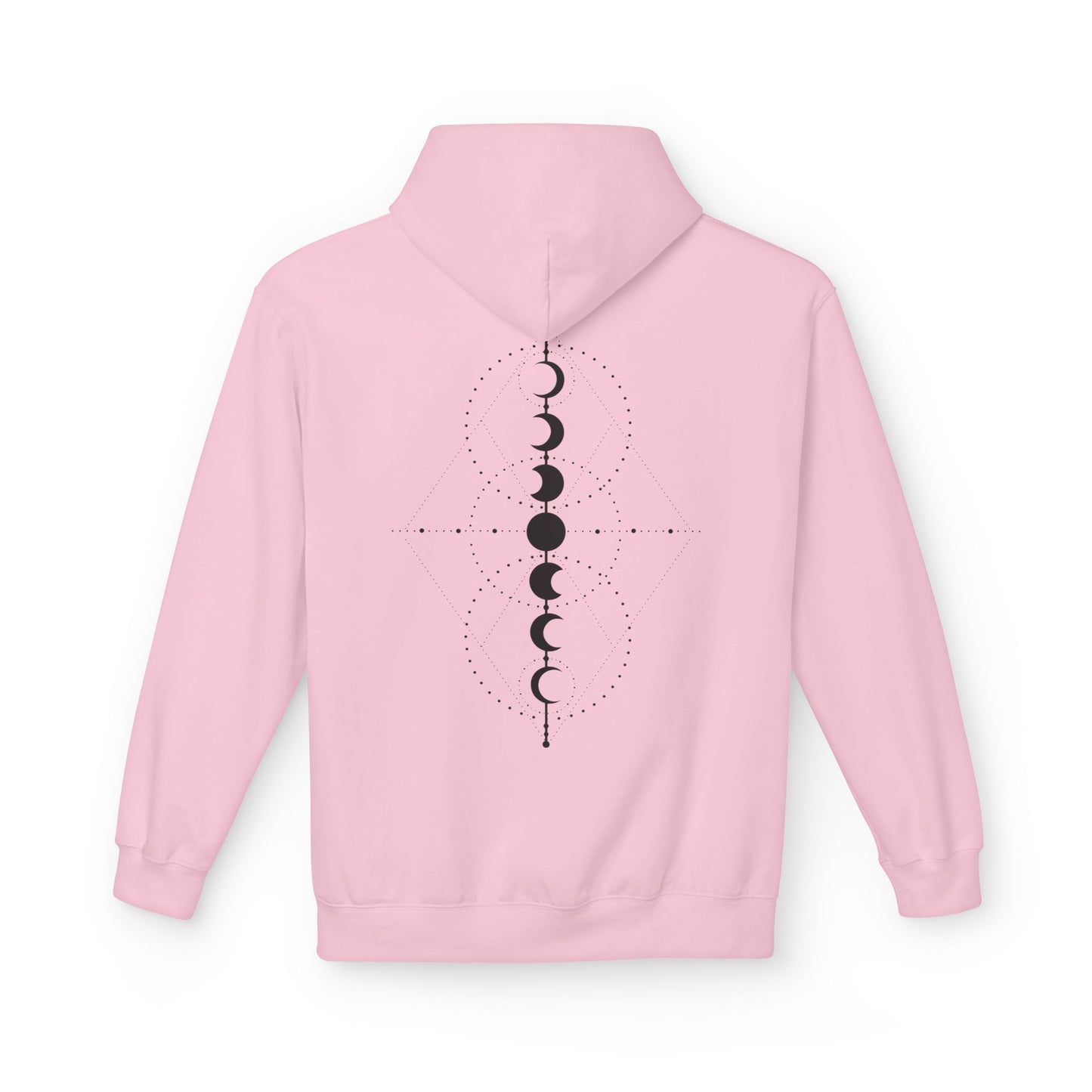 Moon Phase Graphic Hoodie — Minimal Celestial Back Print