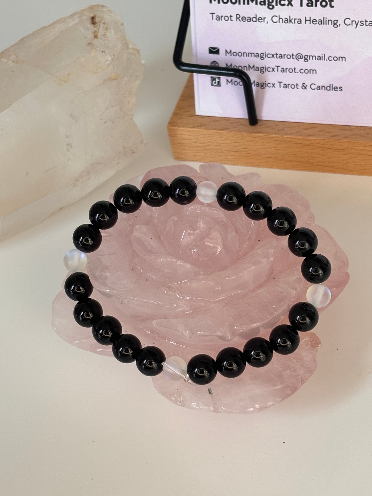 Black Onyx & White Glow Bracelet