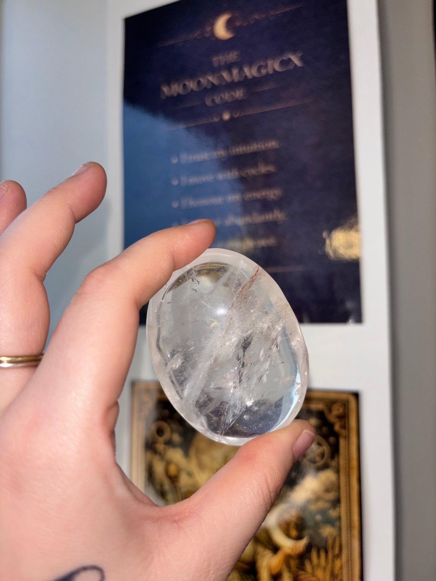 Clear Quartz Palm Stone