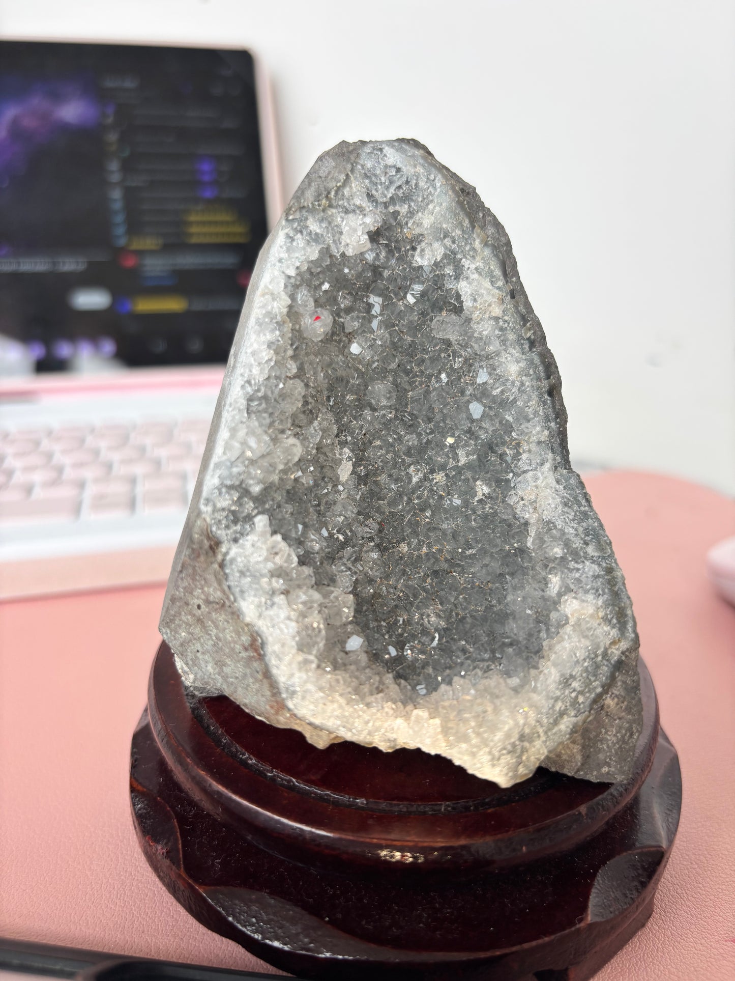 Grey Smoky Amethyst Druzy Cluster Cathedral