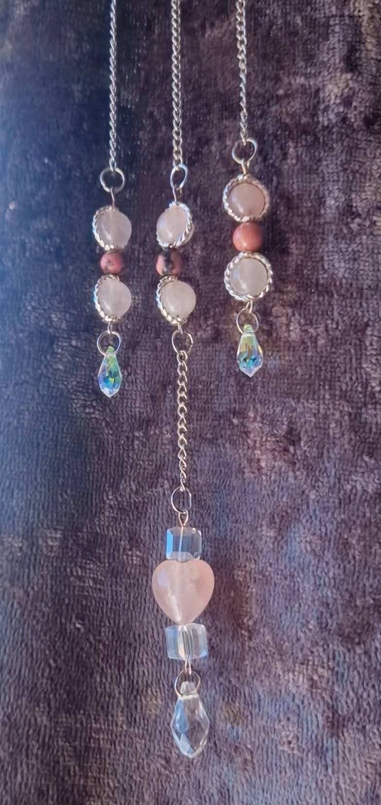 ROSE QUARTZ & RHODONITE SUNCATCHER